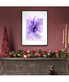 Plakat fioletowy na ścianę - Kwiat na wietrze