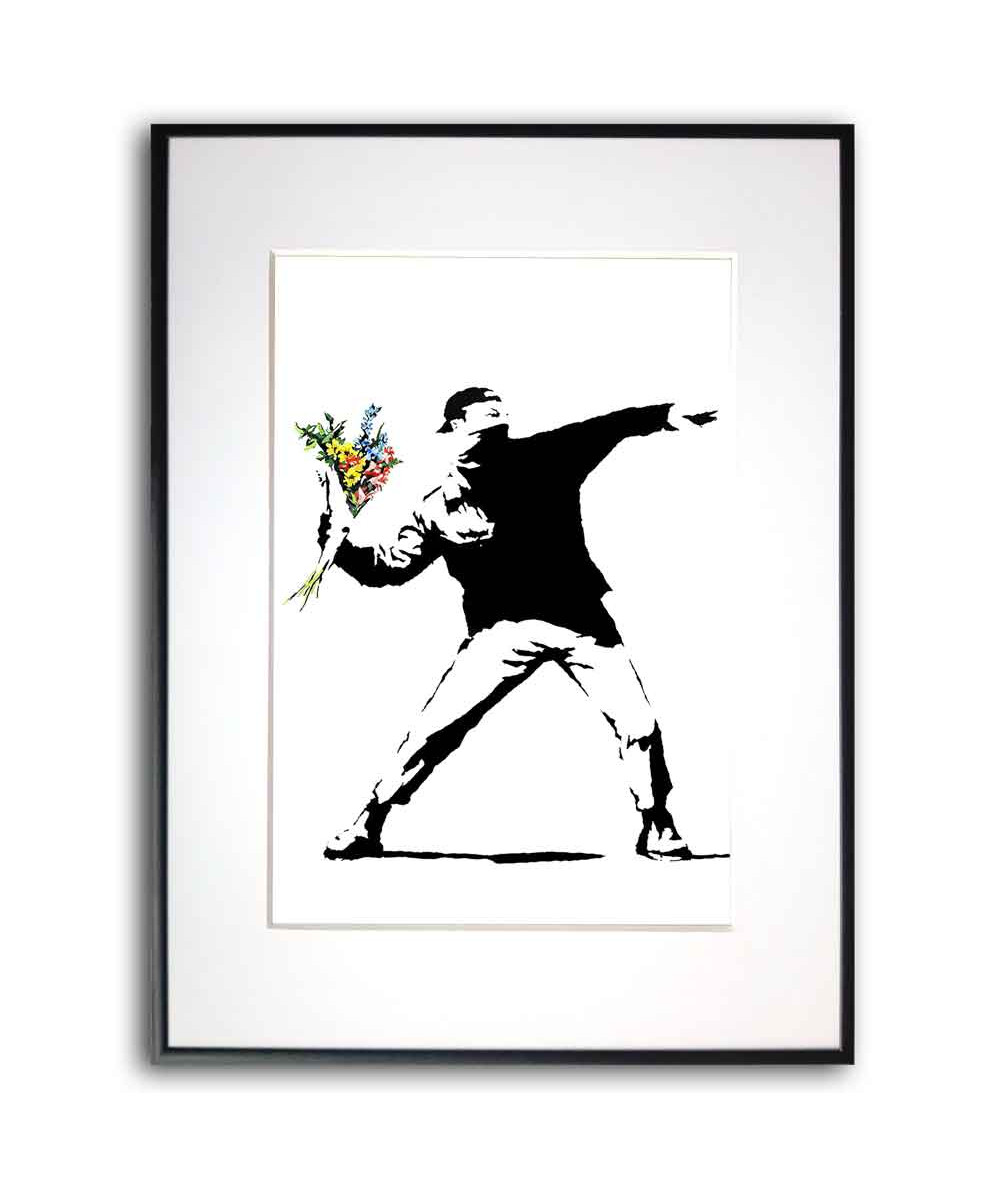 Plakat Banksy street art - Kwiat bombowiec