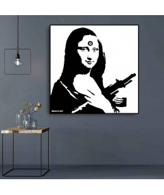 Plakat na ścianę - Banksy - Mona Lisa z pistoletem