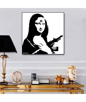 Plakat na ścianę - Banksy - Mona Lisa z pistoletem