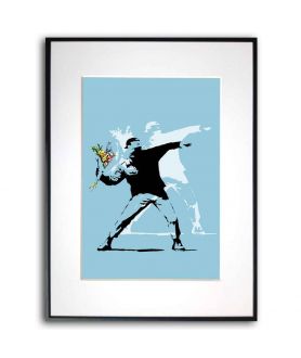 Banksy plakat na ścianę - Kwiat bombowiec niebieski
