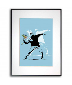 Banksy plakat na ścianę - Kwiat bombowiec niebieski