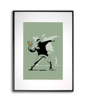 Plakat grafika Banksy - Kwiat bombowiec zielony