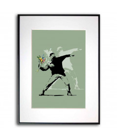 Plakat grafika Banksy - Kwiat bombowiec zielony
