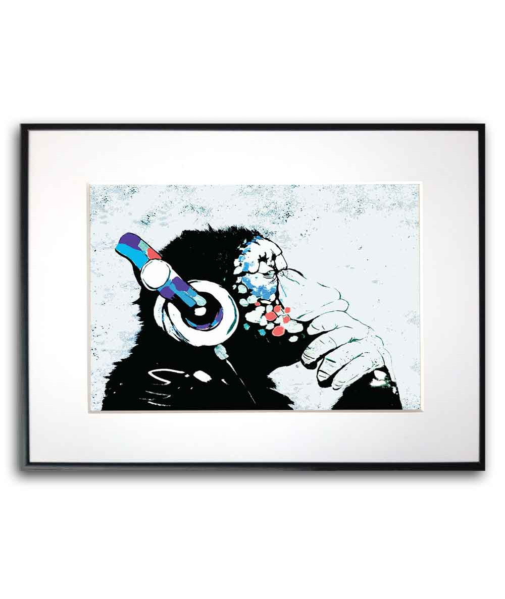 Plakat Banksy - DJ Monkey blue