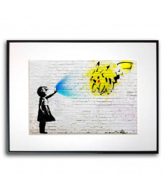 Banksy plakat graffiti - Dziewczynka z pokemonem