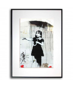 Plakat Banksy - Parasolka dziewczynka graffiti