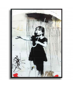 Plakat na ścianę - Banksy - Parasolka dziewczynka grafitti