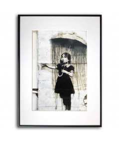 Plakat Banksy - Dziewczynka z parasolką graffiti