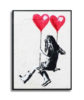 Plakat na ścianę - Banksy - Huśtająca się dziewczyna