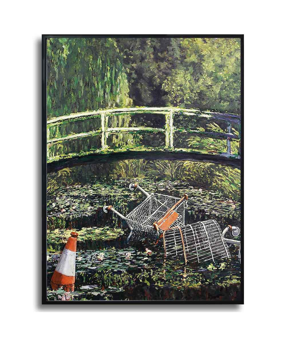 Plakat na ścianę - Banksy - Monet z wózkami na zakupy