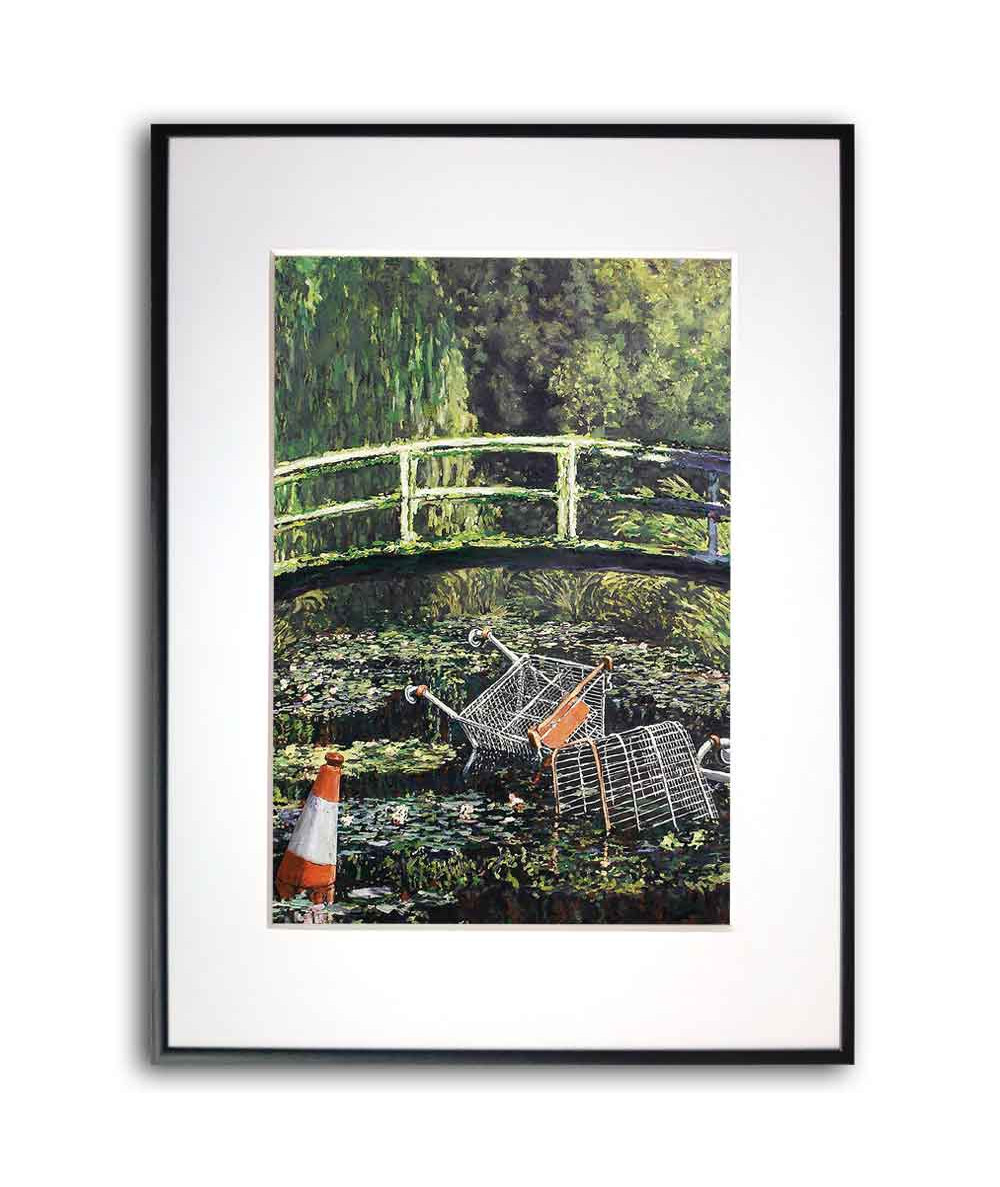 Plakat reprodukcja Banksy - Monet z wózkami na zakupy