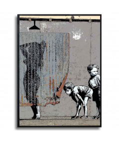 Plakat na ścianę - Banksy - Kobieta pod prysznicem grafika