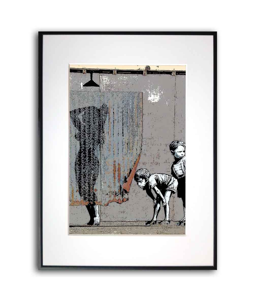 Reprodukcja plakat Banksy - Kobieta pod prysznicem grafika