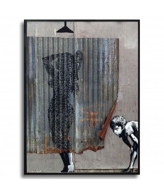 Plakat na ścianę - Banksy - Kobieta pod prysznicem