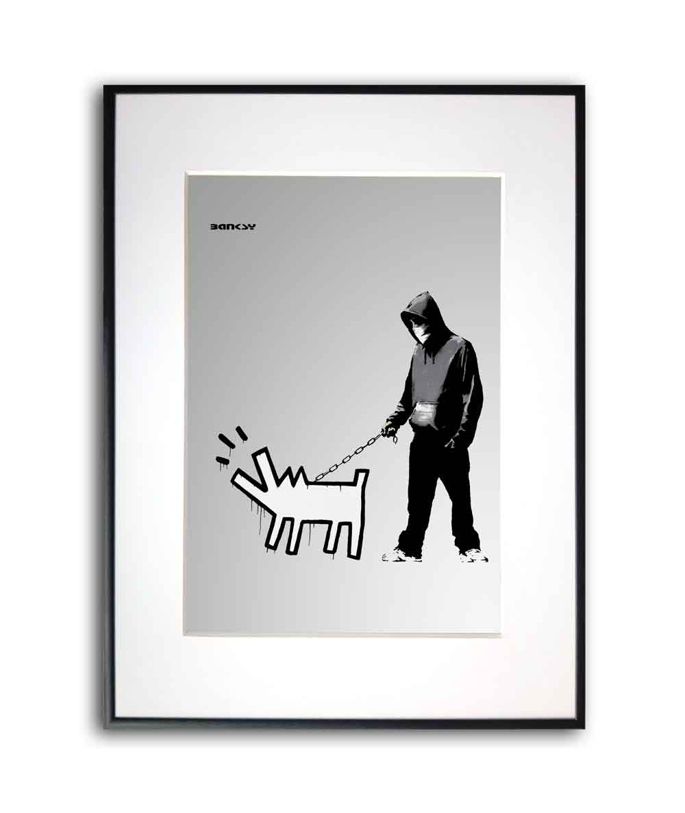 Plakat street art - Banksy - Szczekający pies