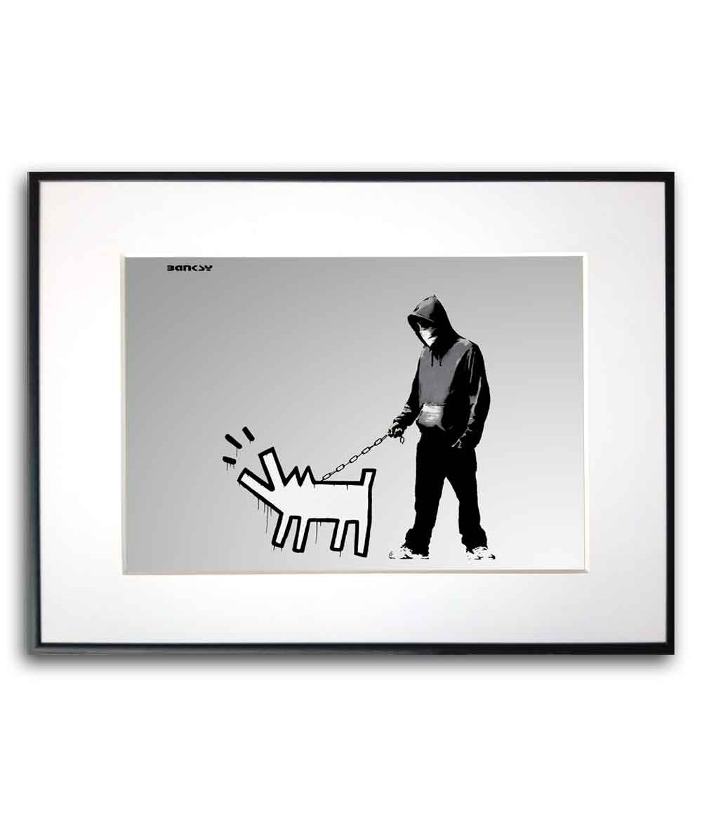 Street art plakat poziomy - Banksy - Szczekający pies