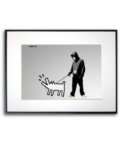 Street art plakat poziomy - Banksy - Szczekający pies