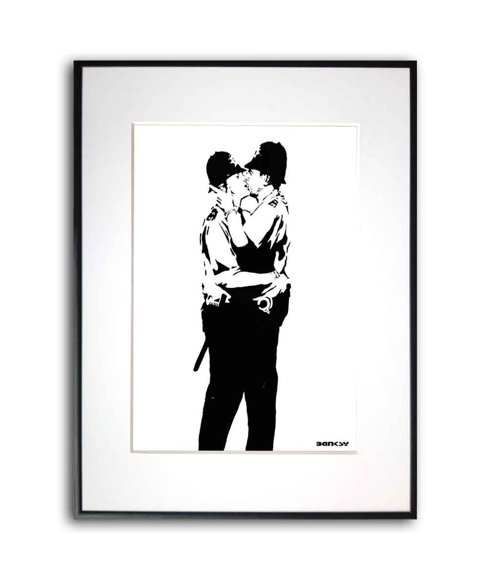Plakat Banksy - Całujący się policjanci