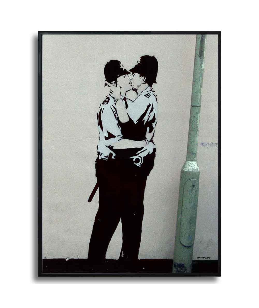 Plakat Banksy na ścianę - Police