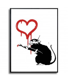 Plakat w ramie - Banksy Love Rat