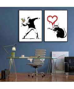 Plakat w ramie - Banksy Love Rat