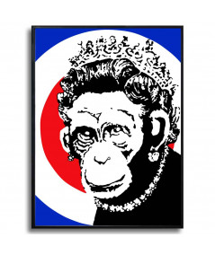 Plakat Banksy na ścianę - Królowa małp