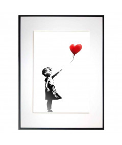 Plakat z passe-partout - Banksy Dziewczynka z balonem