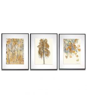 3 plakaty brzozy, plakaty z motywem drzewa, liści
