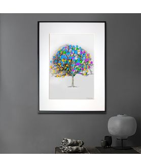 Plakat drzewo - Kolorowe liście na drzewie