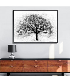 Plakat czarno biały - Czarne drzewo