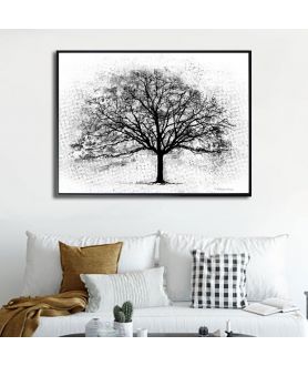 Plakat czarno biały - Czarne drzewo