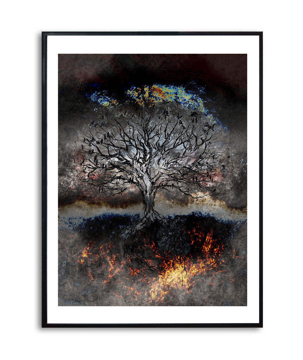 Plakat artystyczny na ścianę Drzewo i ziemia