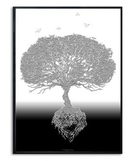 Plakat drzewo czarno białe - Rosnę dla ciebie