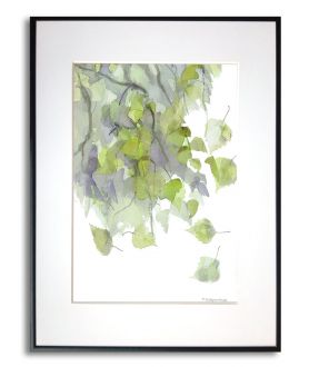 Plakat na ścianę - Zielone listki brzozy