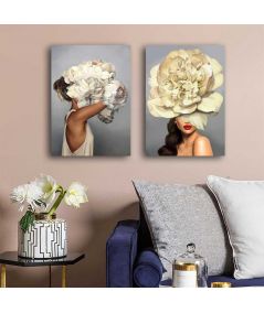 Obrazy na ścianę - Obraz kobieta kwiat na płótnie - Dziewczyna Amy
