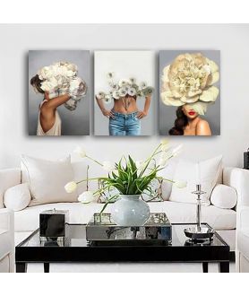 Obrazy na ścianę - Obraz naga kobieta - Kobieta z kwiatami dmuchawców