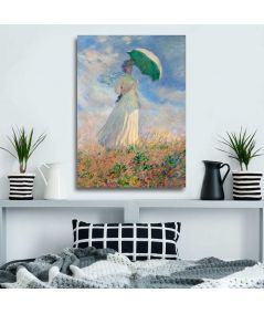 Obrazy na ścianę - Obraz na ścianę - Monet - Kobieta z parasolką zwrócona w prawo