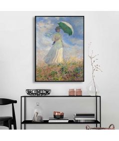 Plakat Monet na ścianę - Kobieta z parasolką zwrócona w prawo