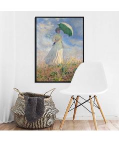 Plakat Monet na ścianę - Kobieta z parasolką zwrócona w prawo