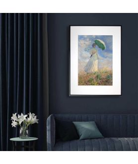 Plakat z obrazem Moneta - Kobieta z parasolką zwrócona w prawo