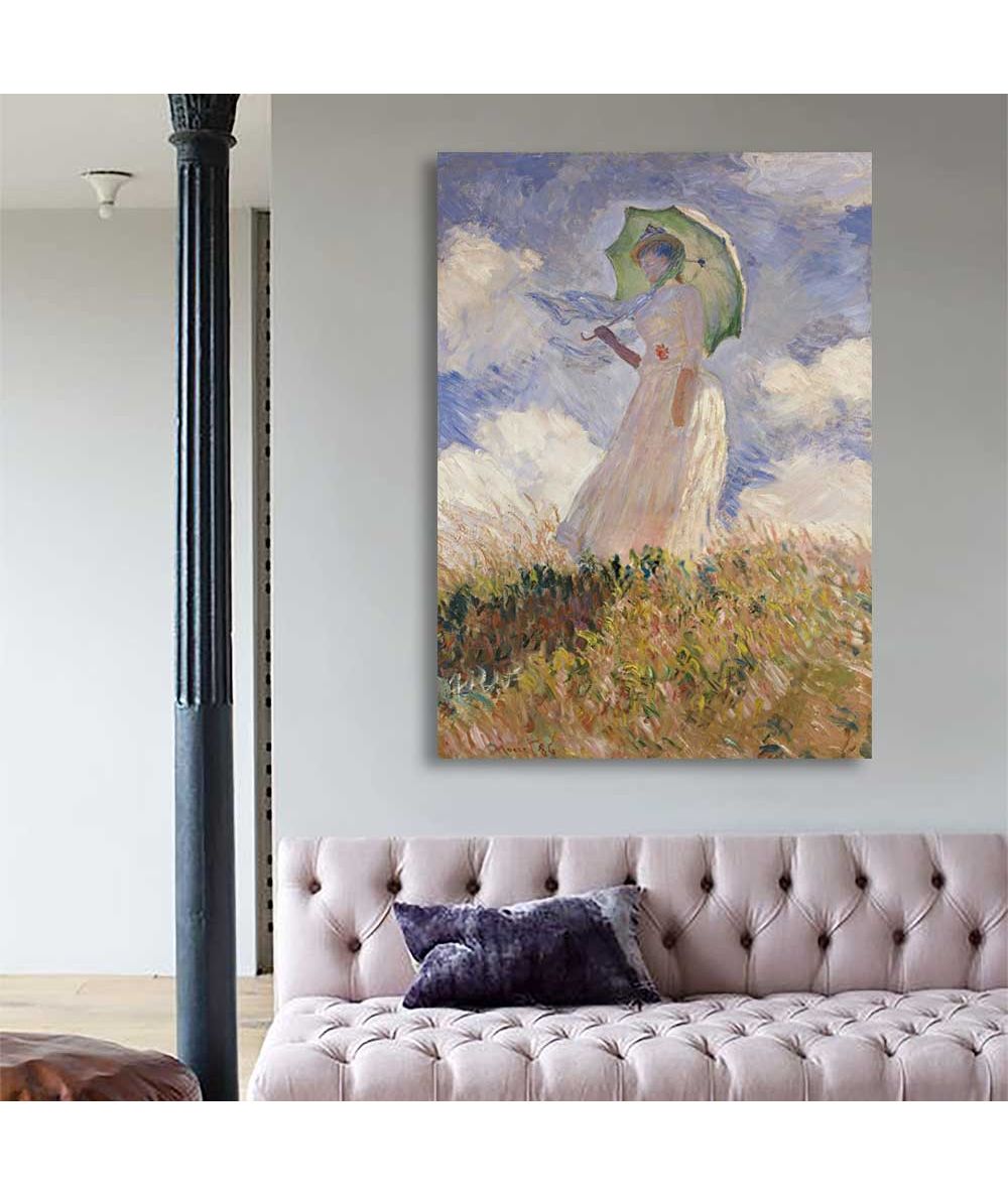 Obrazy na ścianę - Obraz Moneta na płótnie - Kobieta z parasolką zwrócona w lewo