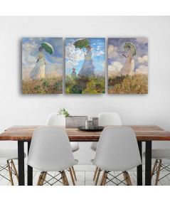 Obrazy na ścianę - Tryptyk (trzy obrazy) Kobiety z parasolką