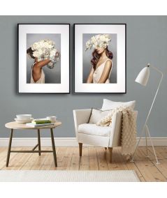 Plakat na ścianę - Dziewczyna i białe storczyki