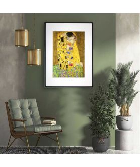 Plakat miłosny na ścianę - Gustav Klimt - Pocałunek