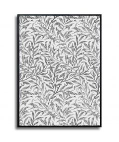 Plakat czarno biały vintage - William Morris - Szare liście wierzby