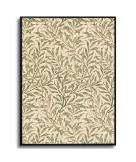 Plakat w stylu vintage - William Morris - Zielone liście wierzby