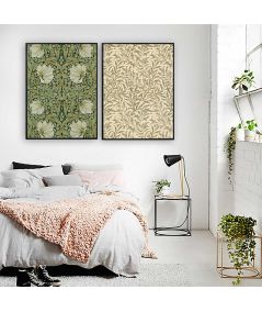 Plakat w stylu vintage - William Morris - Zielone liście wierzby