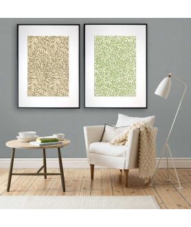 Plakat z liśćmi - William Morris - Zielone liście wierzby