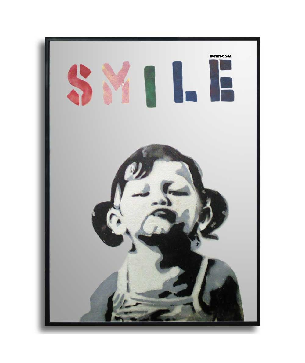Plakat dziewczynka w ramie - Banksy - Girl Smile